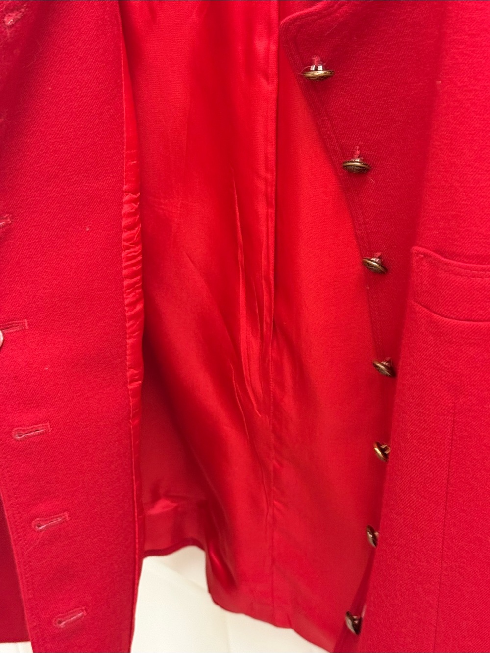 80’s VINTAGE Equestrian 100% Wool Red Austrian Jacket Military Mandarin Blazer M - Picture 12 of 16